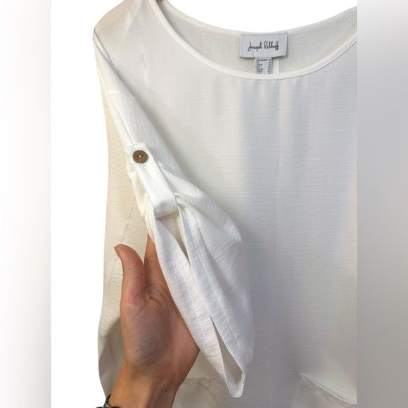 Joseph Ribkoff | Back-button Top Style 212280 | White | Women’s US Size 12 - Picture 5 of 7